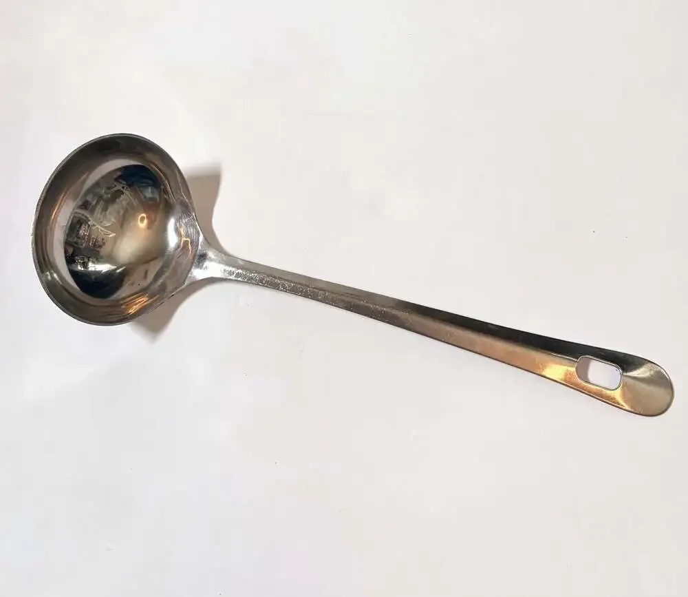 Vintage Stainless Steel Soup Ladle with Hanging Loop Hole